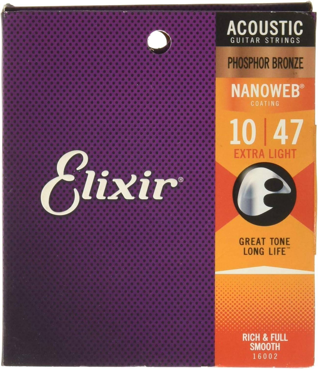 Elixir 16002 - Nanoweb Phosphor Bronze Acoustic Guitar Strings